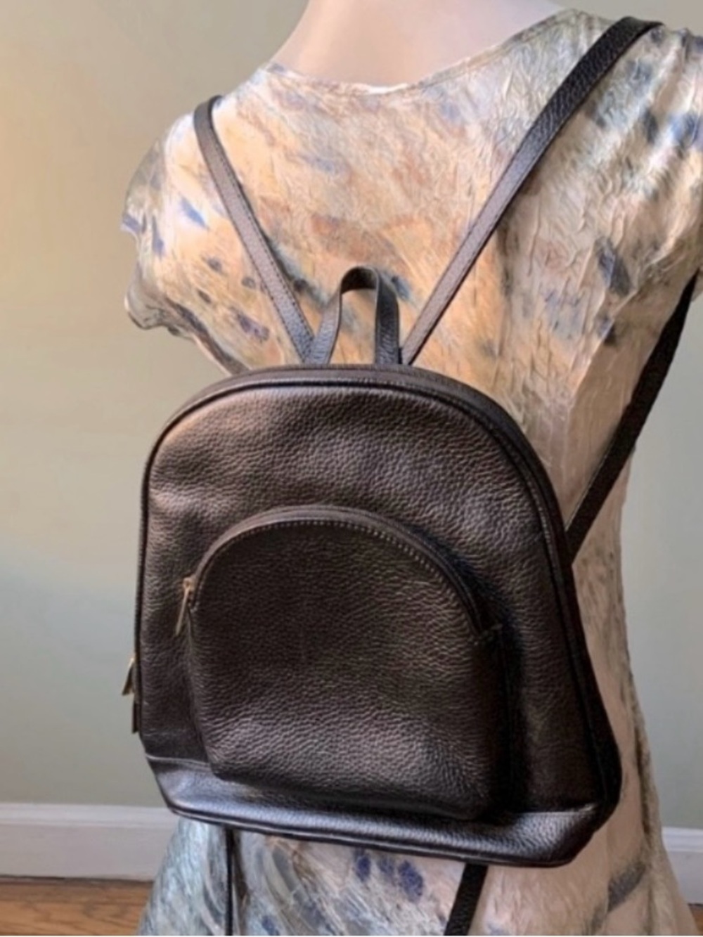 Flawed Muska Milano Pebbled Leather Backpack